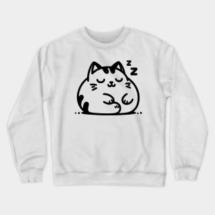 Cute cat sleeping line art Crewneck Sweatshirt